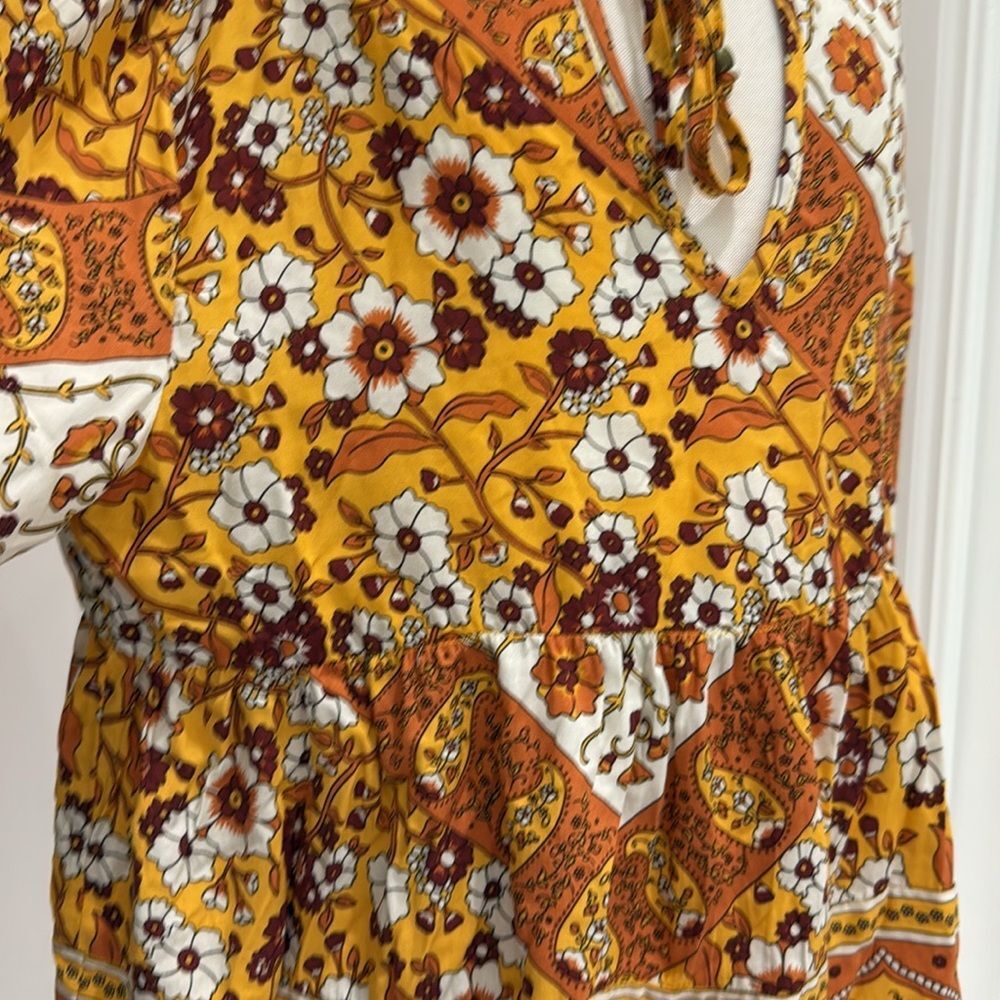 R. Vivimos Bohemian 97% Cotton Long Sleeve Babydoll Top NWT Size Large - Picture 4 of 10